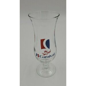 Carnival Cruise Lines Fun Ships Tall Glass Hurricane Stem Cocktail 8"